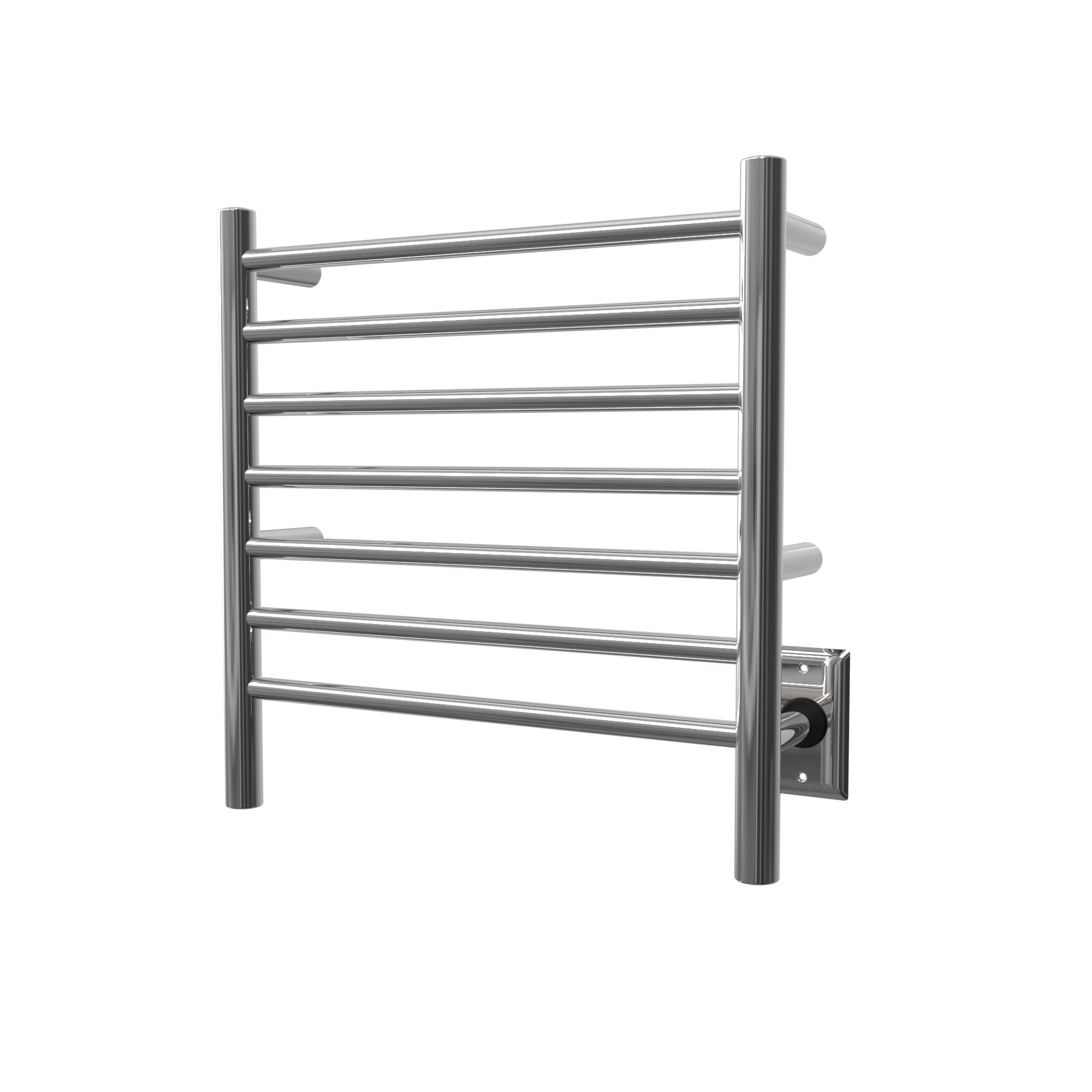 Amba Radiant Small 7-Bar Polished Stainless Steel Hardwired and Plug-In Combo Towel Warmer