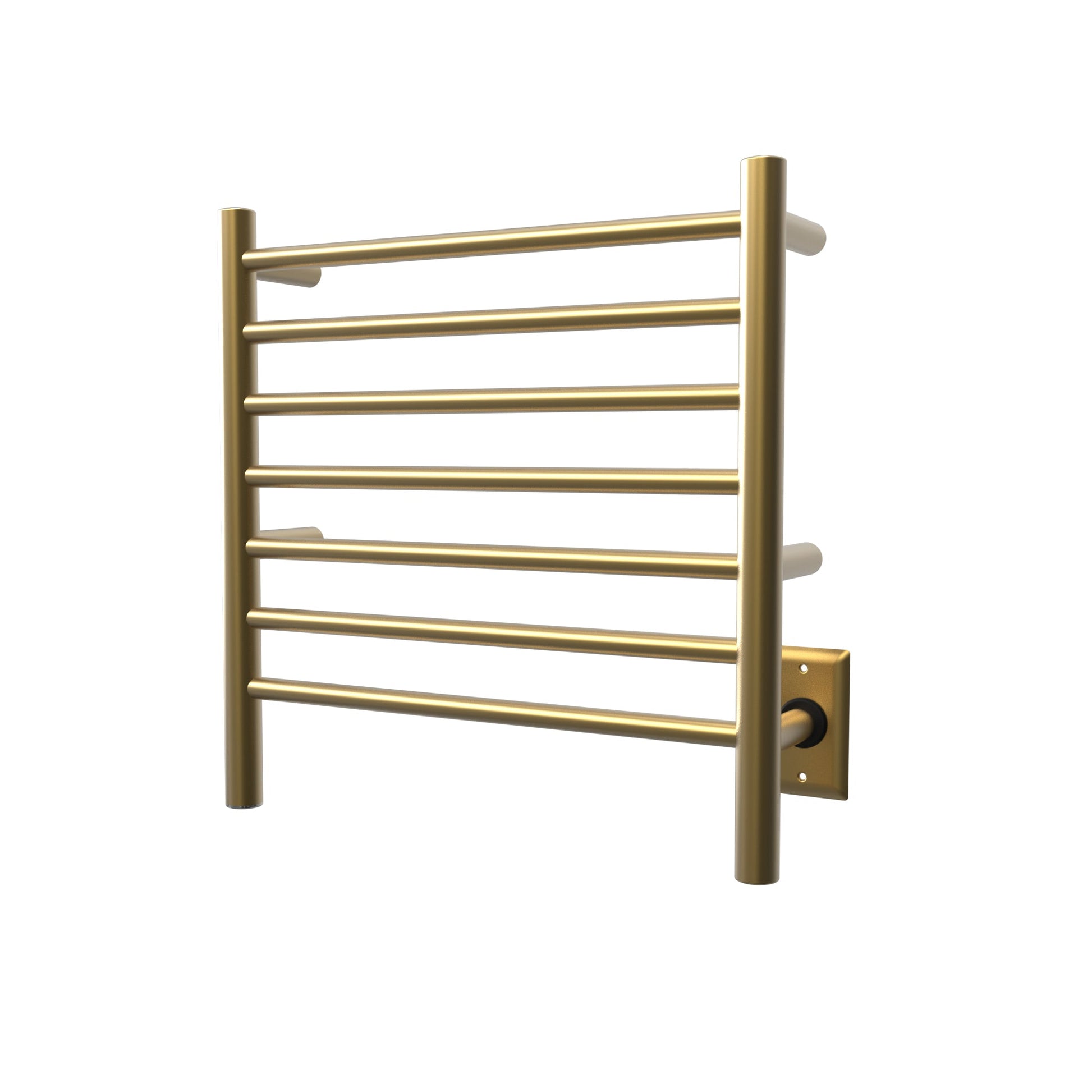 Amba Radiant Small 7-Bar Satin Brass Hardwired and Plug-In Combo Towel Warmer