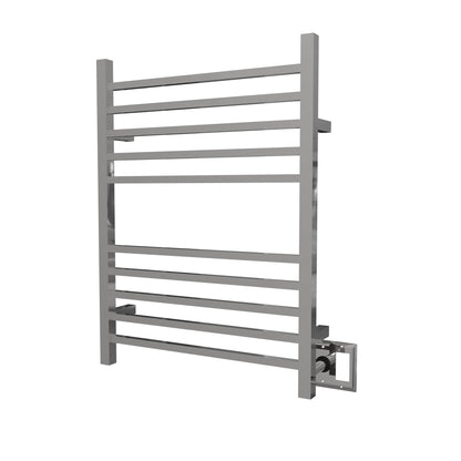 Amba Radiant Square 10-Bar Polished Stainless Steel Hardwired and Plug-In Combo Towel Warmer