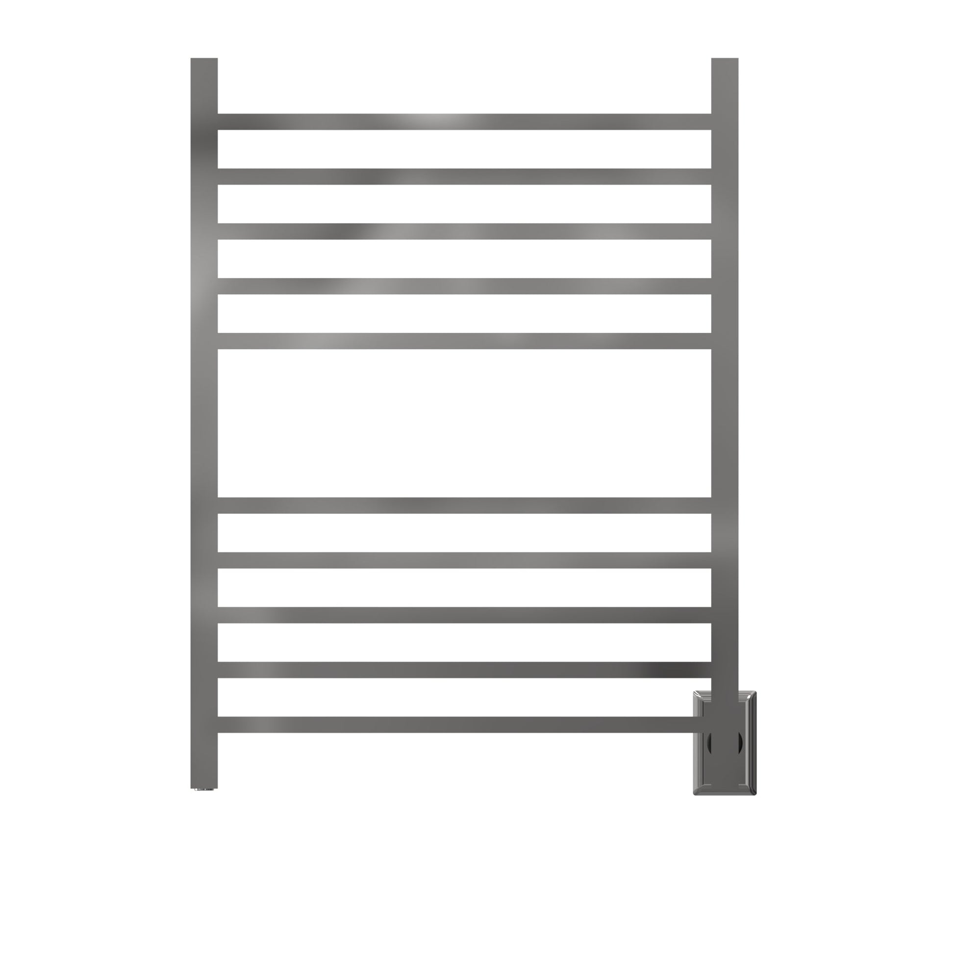 Amba Radiant Square 10-Bar Polished Stainless Steel Hardwired and Plug-In Combo Towel Warmer