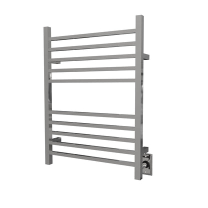 Amba Radiant Square 10-Bar Polished Stainless Steel Hardwired and Plug-In Combo Towel Warmer