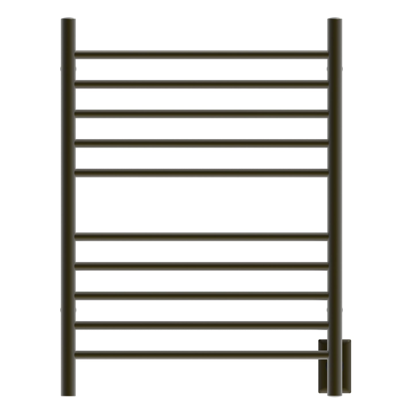 Amba Radiant Straight 10-Bar Brushed Bronze Hardwired and Plug-In Combo Towel Warmer