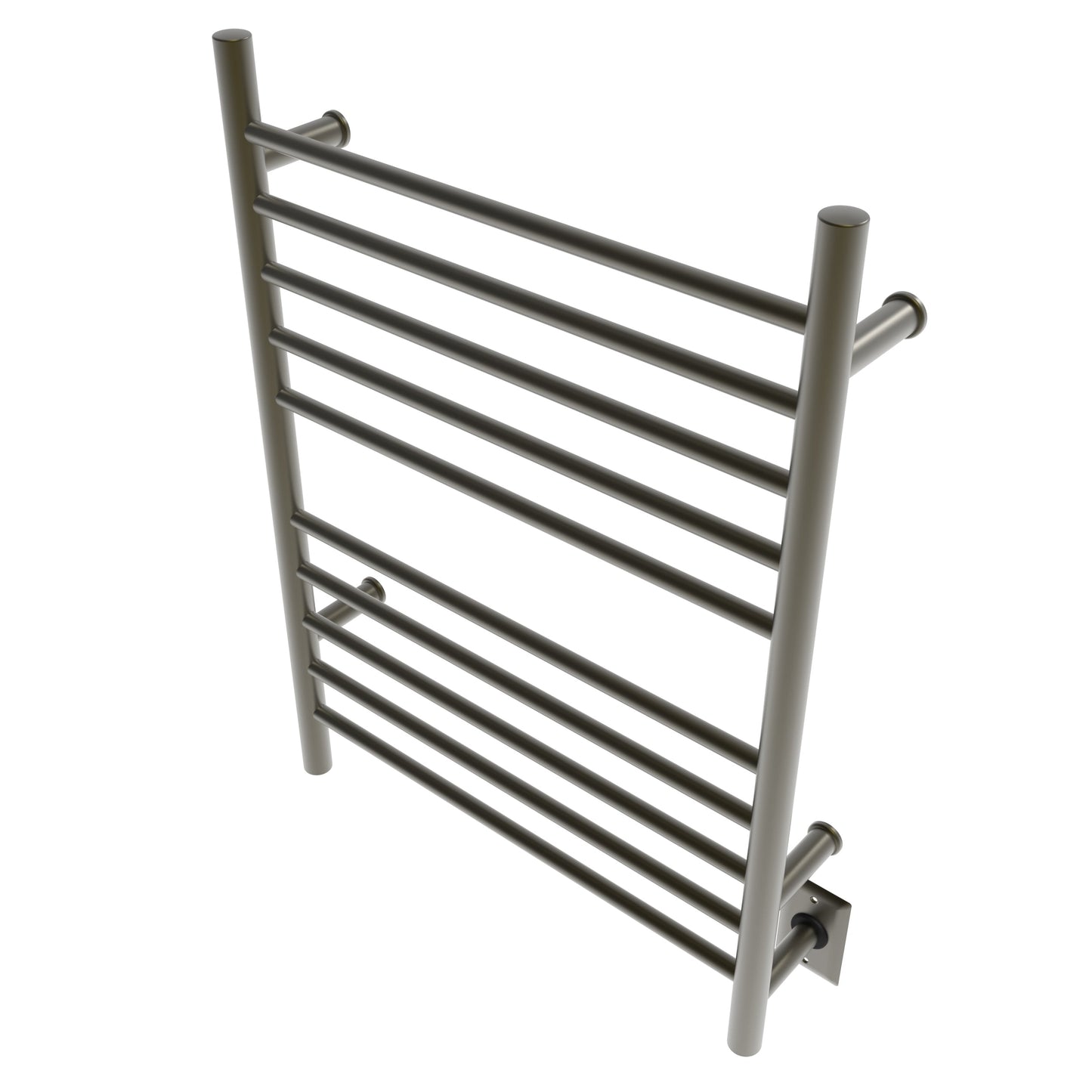 Amba Radiant Straight 10-Bar Brushed Bronze Hardwired and Plug-In Combo Towel Warmer