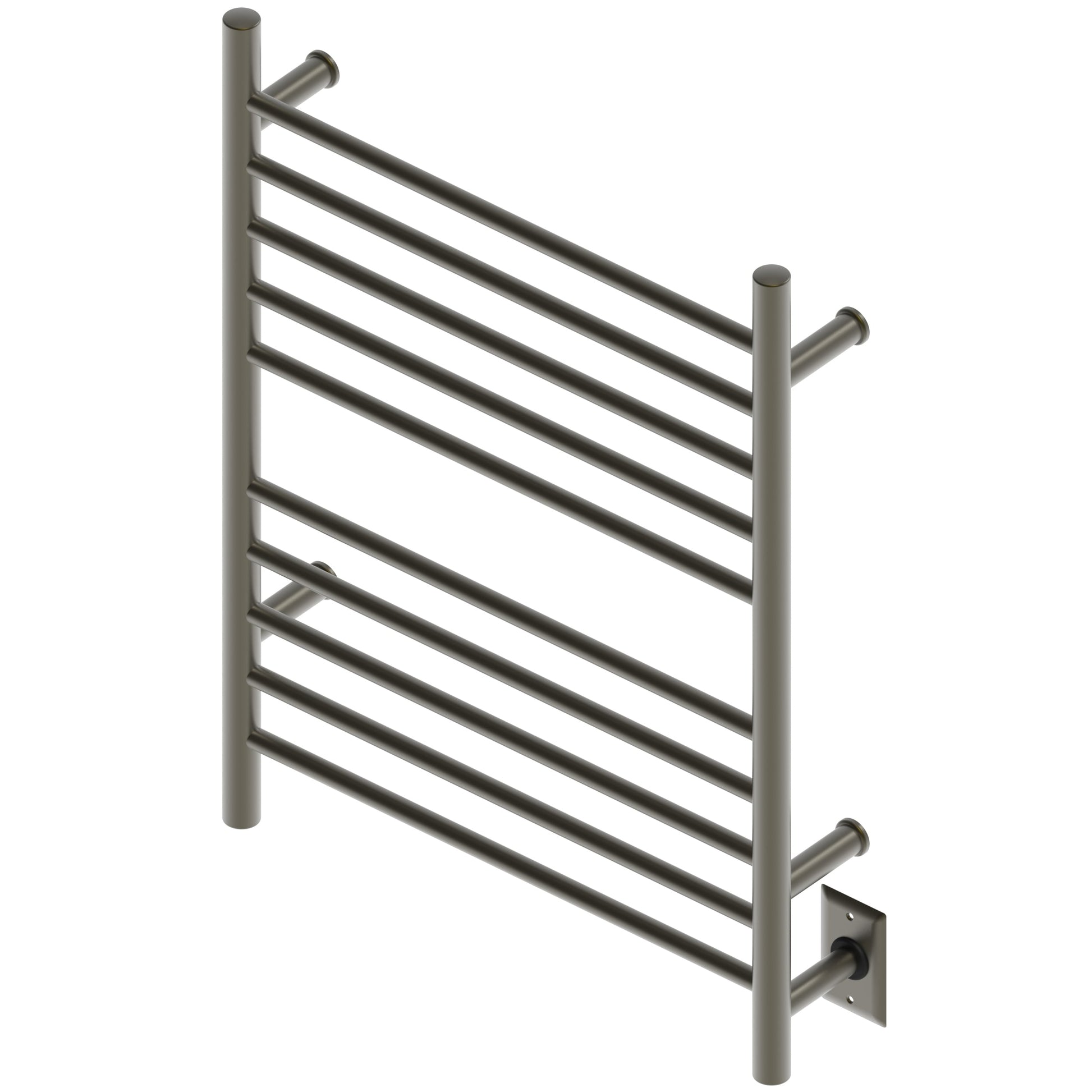 Amba Radiant Straight 10-Bar Brushed Bronze Hardwired and Plug-In Combo Towel Warmer