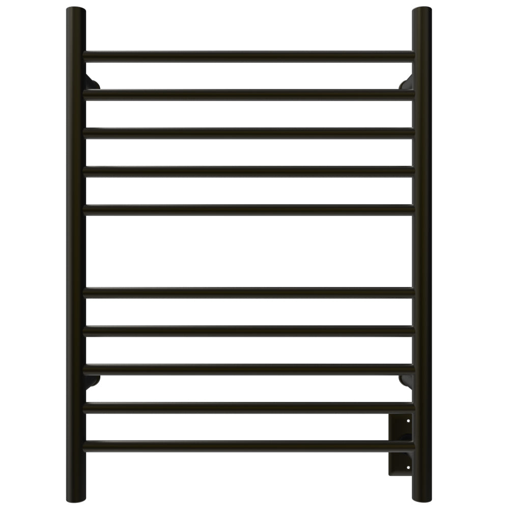 Amba Radiant Straight 10-Bar Brushed Bronze Hardwired and Plug-In Combo Towel Warmer