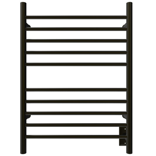 Amba Radiant Straight 10-Bar Brushed Bronze Hardwired and Plug-In Combo Towel Warmer