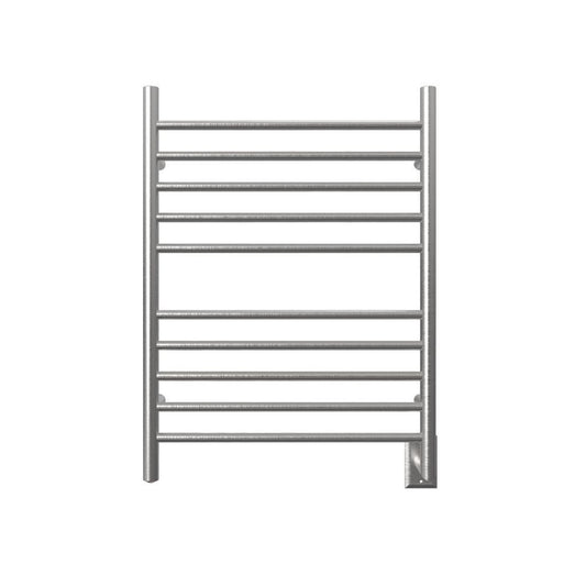 Amba Radiant Straight 10-Bar Brushed Stainless Steel Hardwired and Plug-In Combo Towel Warmer