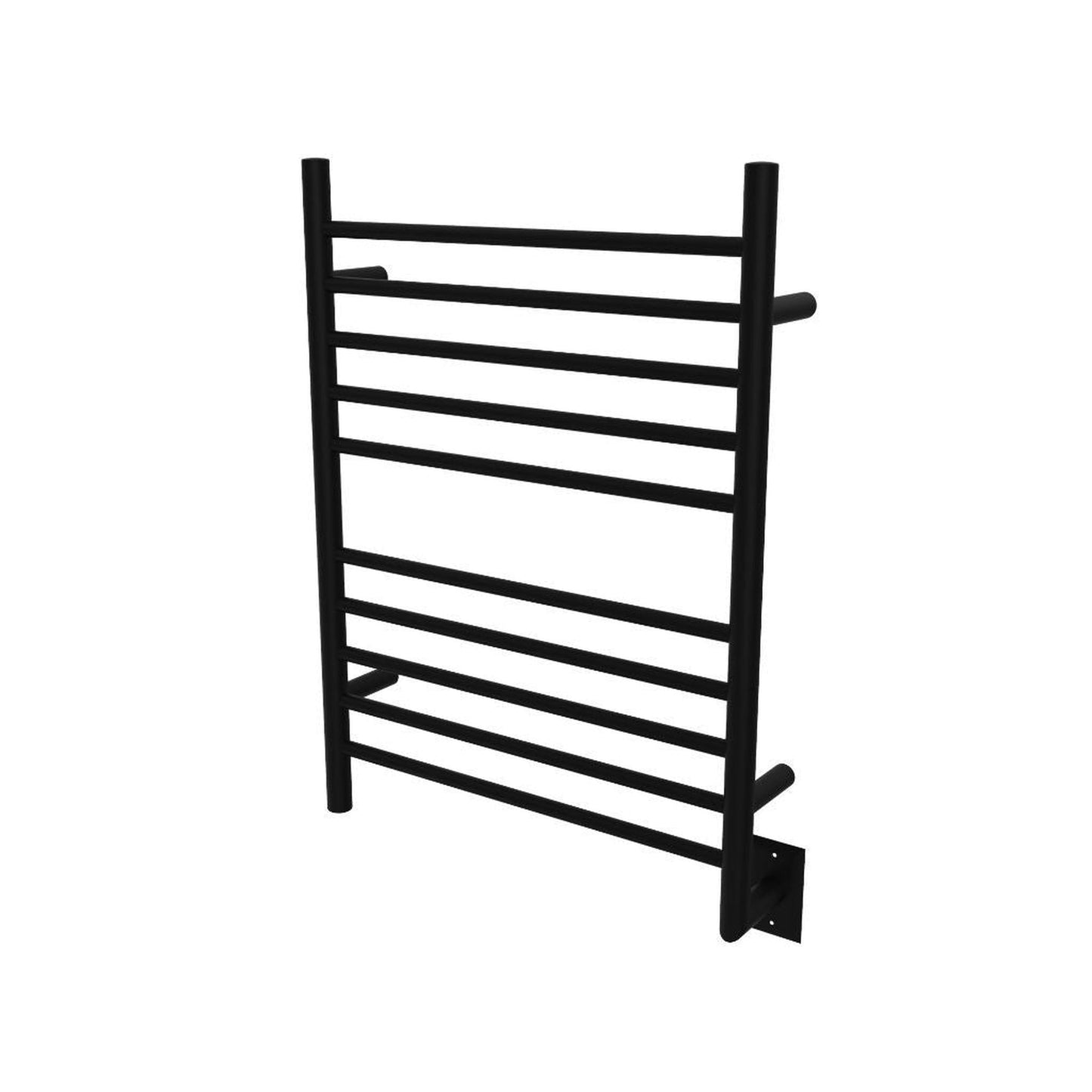 Amba Radiant Straight 10-Bar Matte Black Hardwired and Plug-In Combo Towel Warmer