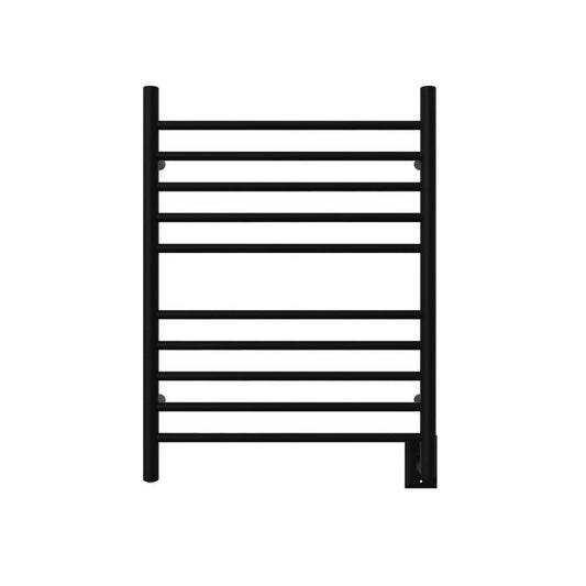 Amba Radiant Straight 10-Bar Matte Black Hardwired and Plug-In Combo Towel Warmer