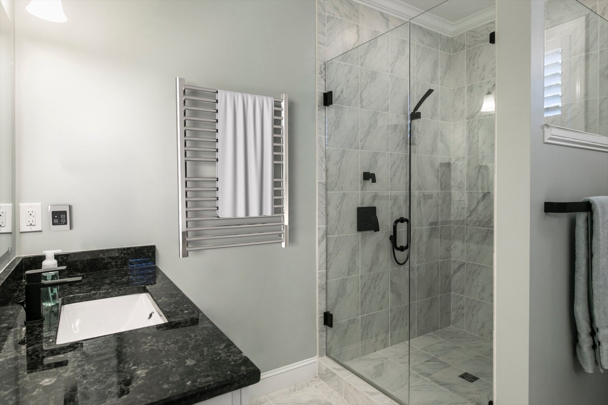 Amba Sirio S2942 16-Bar Polished Stainless Steel Hardwired Towel Warmer