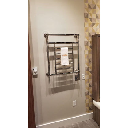 Amba Traditional 25" 8-Bar Polished Nickel Hardwired Towel Warmer