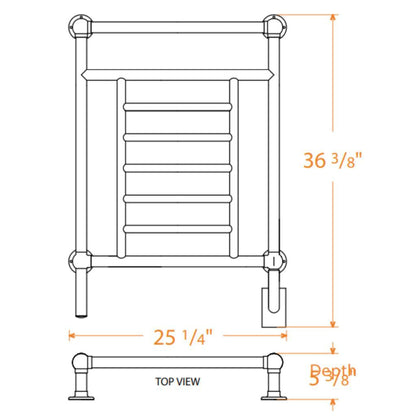 Amba Traditional 25" 8-Bar Polished Nickel Hardwired Towel Warmer