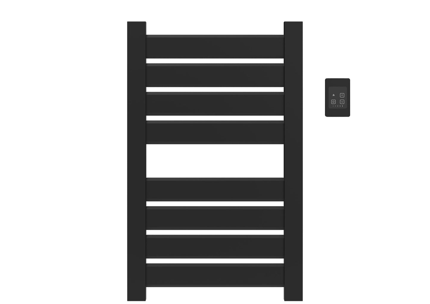 Amba Vega V2337 8-Panel Matte Black Hardwired Towel Warmer