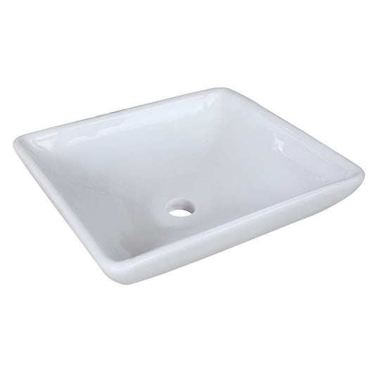 American Imaginations AI-11022 16" Square Enamel Glaze White Ceramic Modern