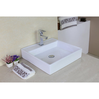 American Imaginations AI-11029 17" Square Enamel Glaze White Ceramic Modern