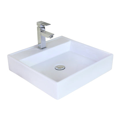 American Imaginations AI-11029 17" Square Enamel Glaze White Ceramic Modern