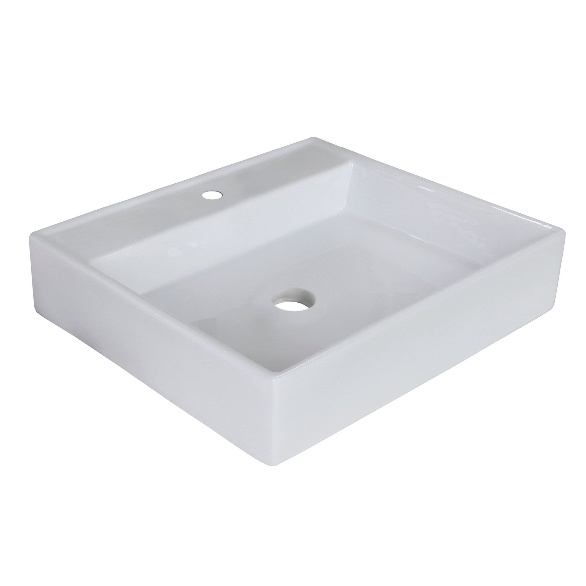 American Imaginations AI-11029 17" Square Enamel Glaze White Ceramic Modern