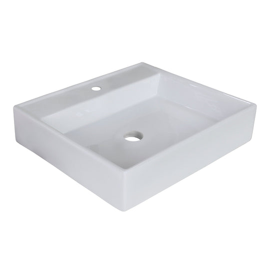 American Imaginations AI-11029 17" Square Enamel Glaze White Ceramic Modern