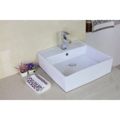American Imaginations AI-11030 18" Square Enamel Glaze White Ceramic Modern
