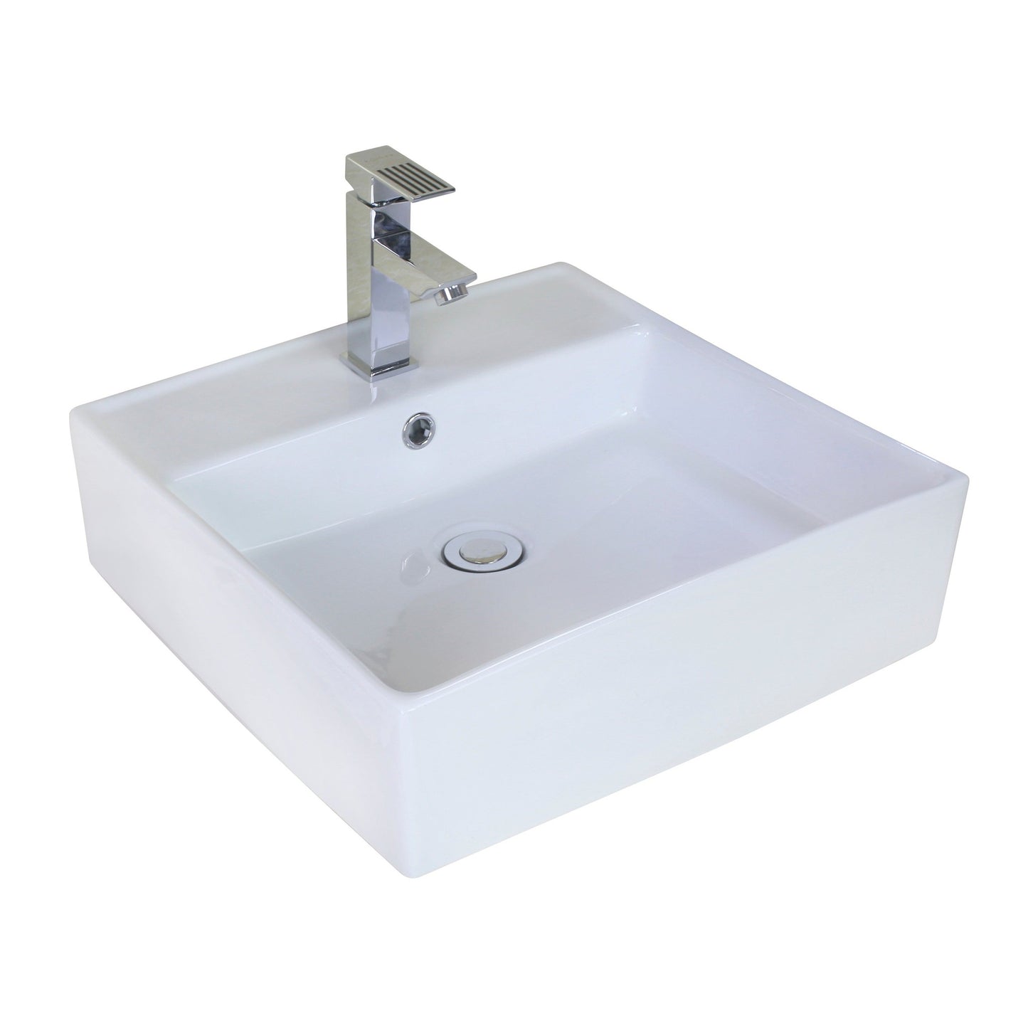 American Imaginations AI-11030 18" Square Enamel Glaze White Ceramic Modern