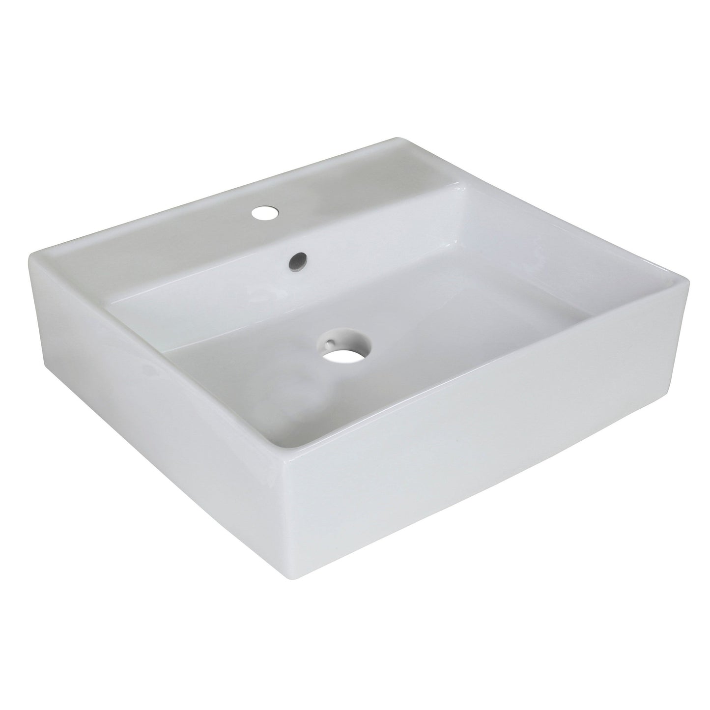 American Imaginations AI-11030 18" Square Enamel Glaze White Ceramic Modern
