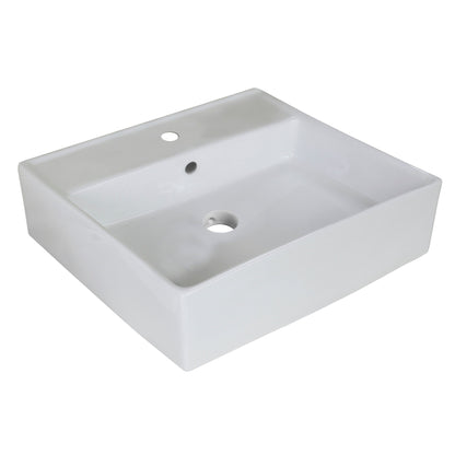 American Imaginations AI-11030 18" Square Enamel Glaze White Ceramic Modern