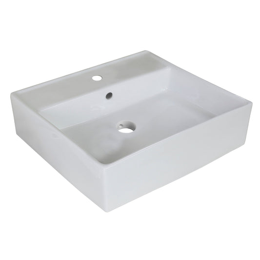 American Imaginations AI-11030 18" Square Enamel Glaze White Ceramic Modern