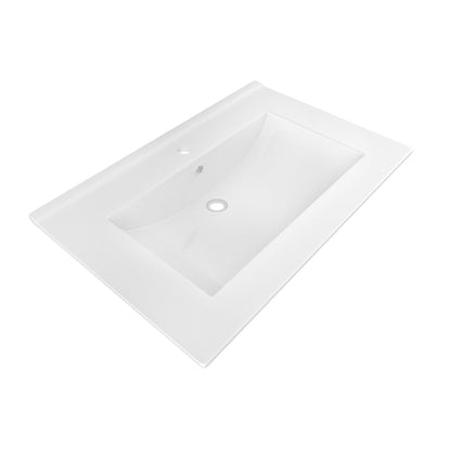 American Imaginations AI-11039 24" White Rectangular Drop In Transitional Ceramic Top