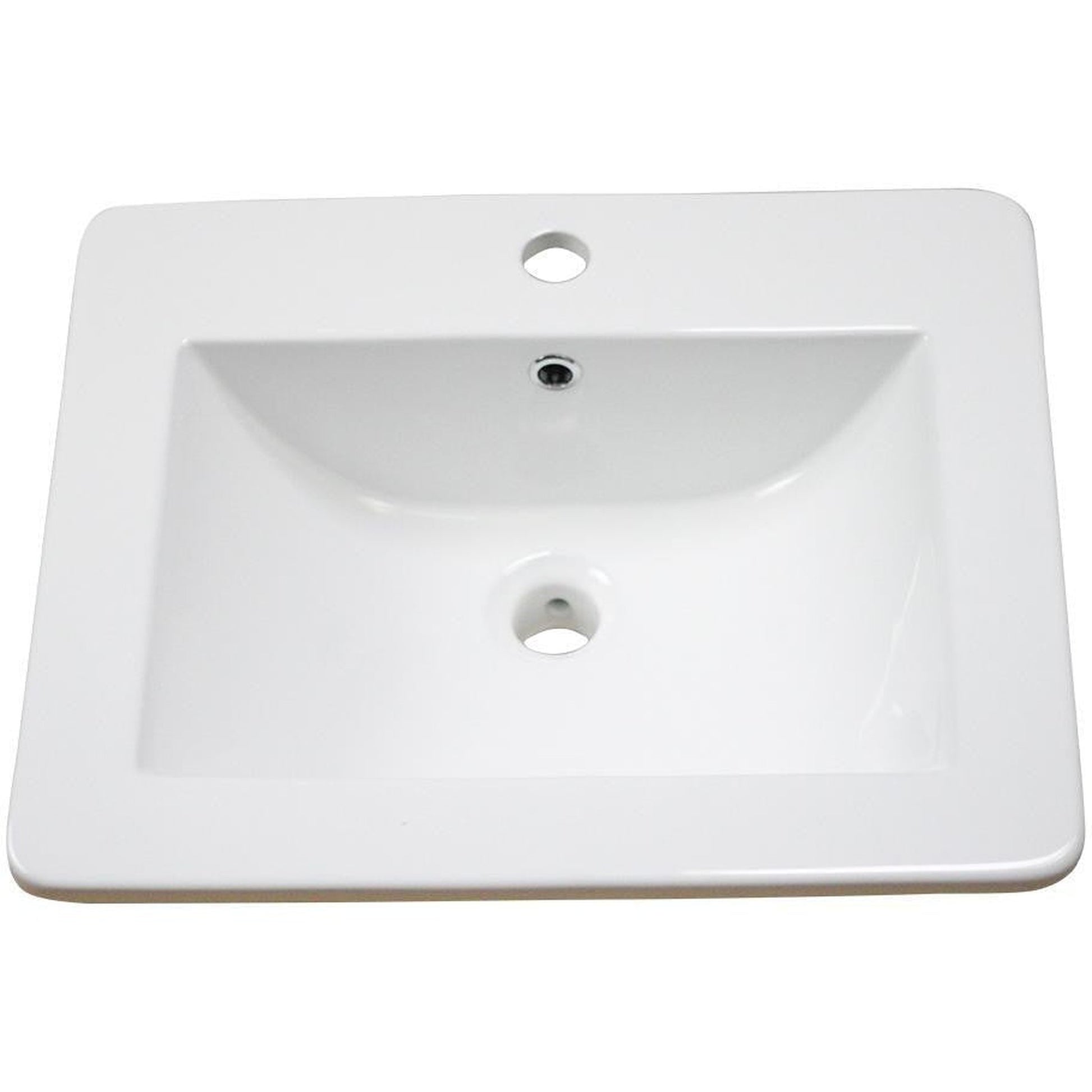 American Imaginations AI-1181 21" White Rectangular Drop In Transitional Ceramic Top