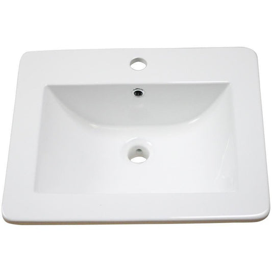 American Imaginations AI-1181 21" White Rectangular Drop In Transitional Ceramic Top
