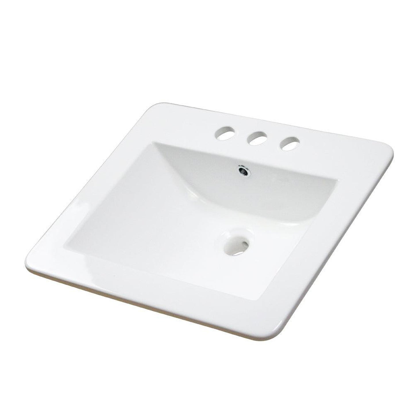 American Imaginations AI-1188 21" White Rectangular Drop In Transitional Ceramic Top