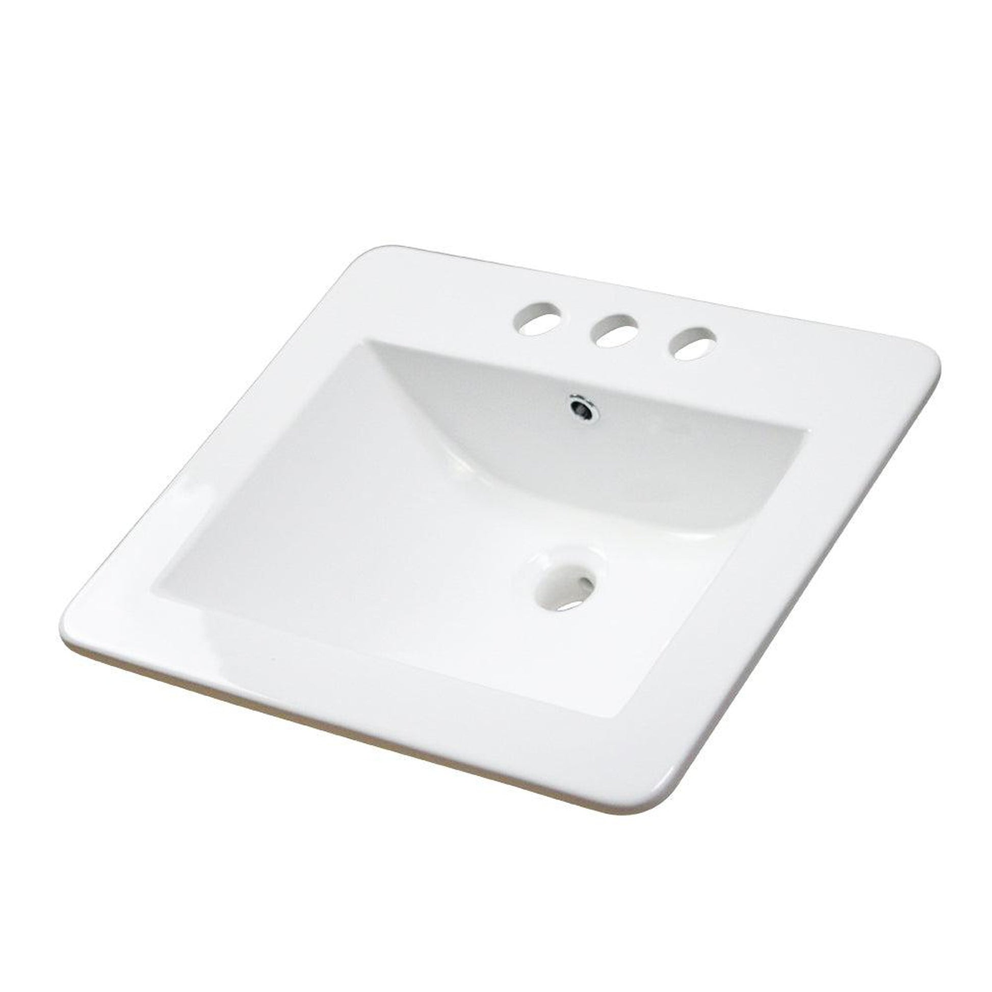 American Imaginations AI-1188 21" White Rectangular Drop In Transitional Ceramic Top