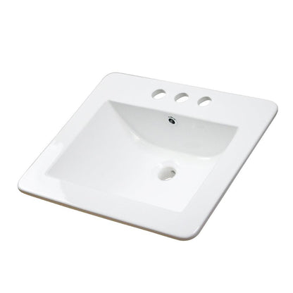 American Imaginations AI-1188 21" White Rectangular Drop In Transitional Ceramic Top