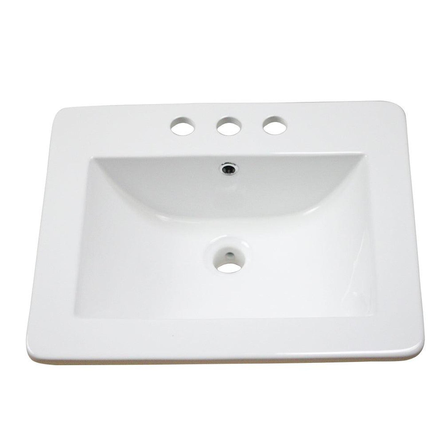American Imaginations AI-1199 21" White Rectangular Drop In Transitional Ceramic Top
