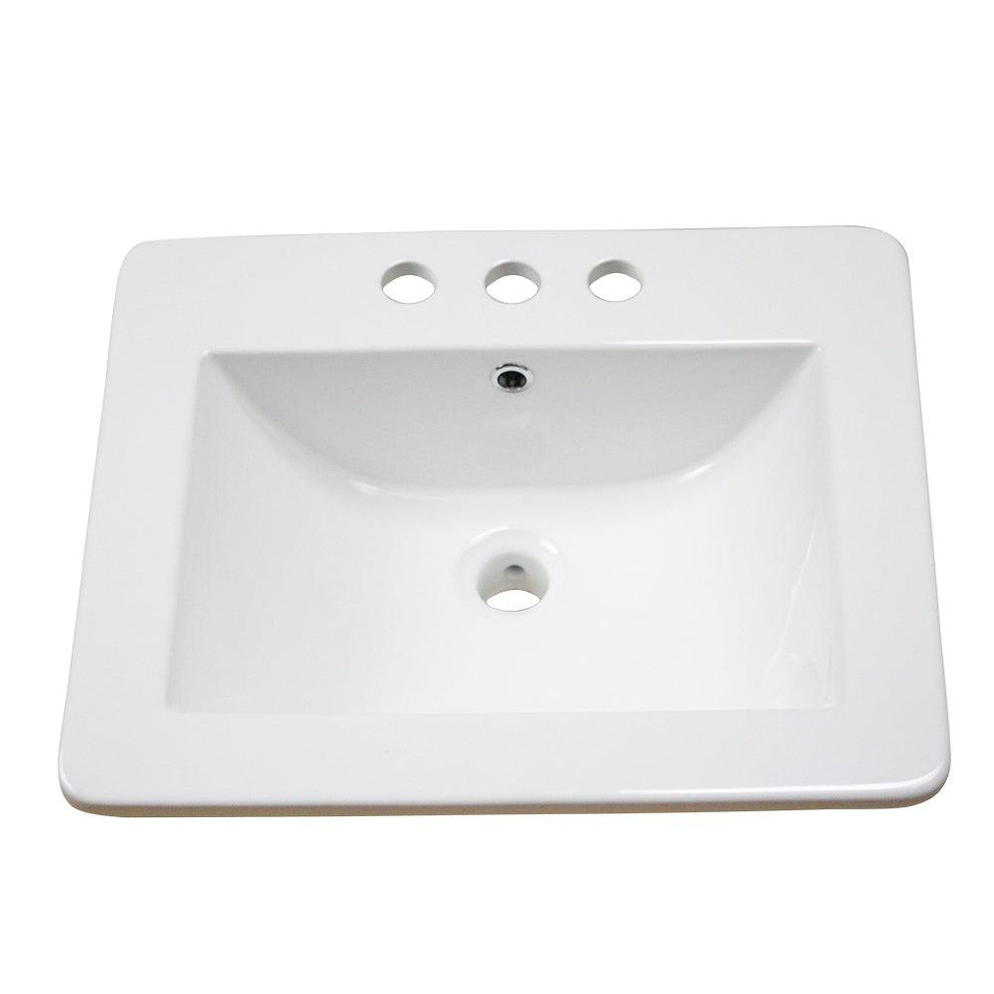 American Imaginations AI-1199 21" White Rectangular Drop In Transitional Ceramic Top