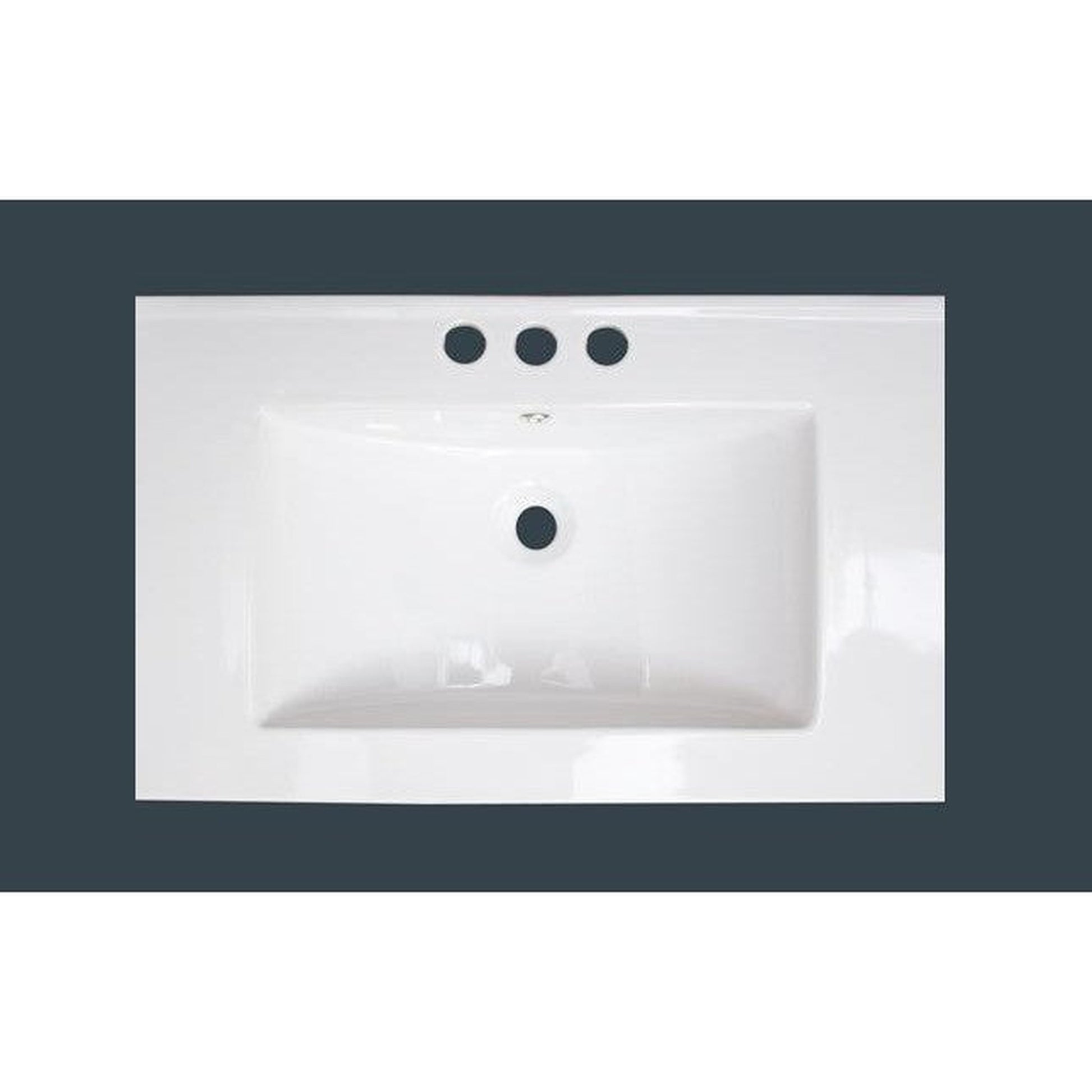 American Imaginations AI-1200 30" White Rectangular Drop In Transitional Ceramic Top