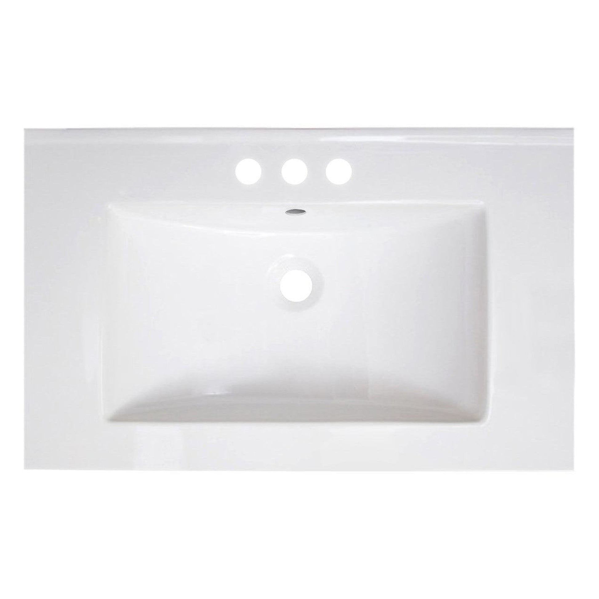 American Imaginations AI-1200 30" White Rectangular Drop In Transitional Ceramic Top