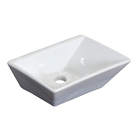 American Imaginations AI-1243 12" Rectangle Enamel Glaze White Ceramic Traditional