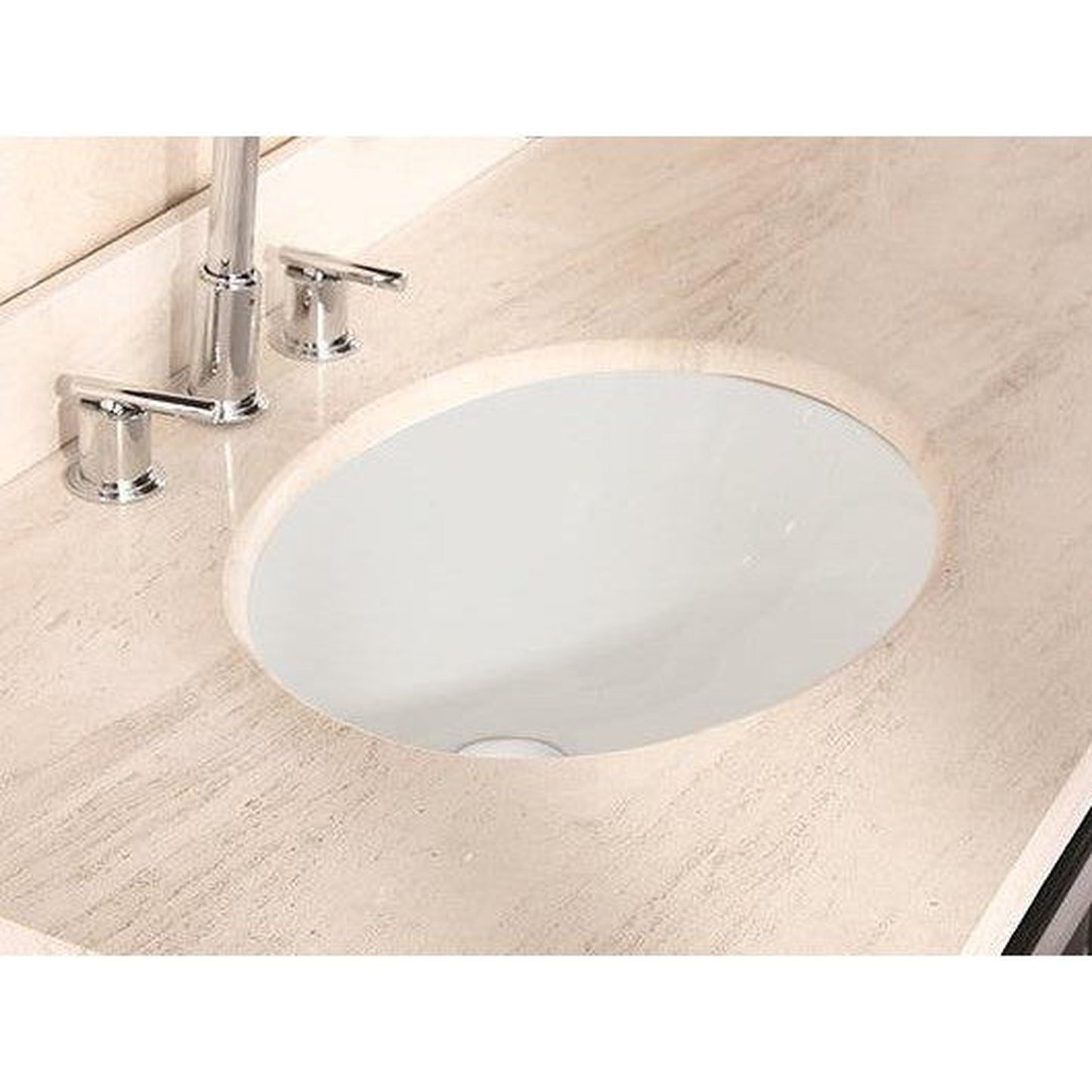 American Imaginations AI-12805 20" Biscuit Oval Ceramic Undermount Bathroom Sink Set