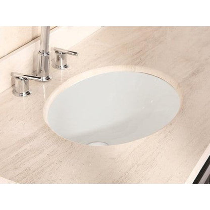 American Imaginations AI-12805 20" Biscuit Oval Ceramic Undermount Bathroom Sink Set