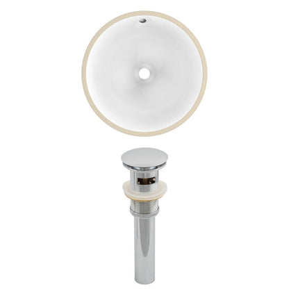 American Imaginations AI-12809 17" White Round Ceramic Undermount Bathroom Sink Set