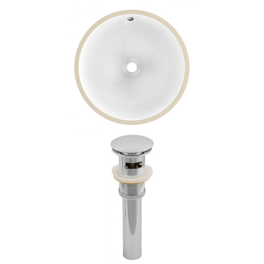American Imaginations AI-12809 17" White Round Ceramic Undermount Bathroom Sink Set