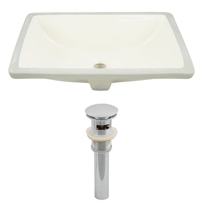 American Imaginations AI-12819 18" Biscuit Rectangular Ceramic Undermount Bathroom Sink Set