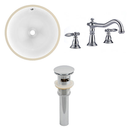 American Imaginations AI-12951 17" White Round Ceramic Undermount Bathroom Sink Set