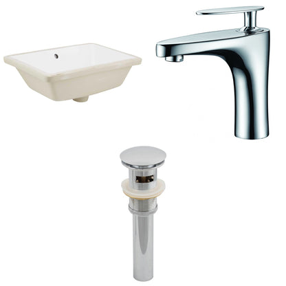 American Imaginations AI-12965 18" White Rectangular Ceramic Undermount Bathroom Sink Set