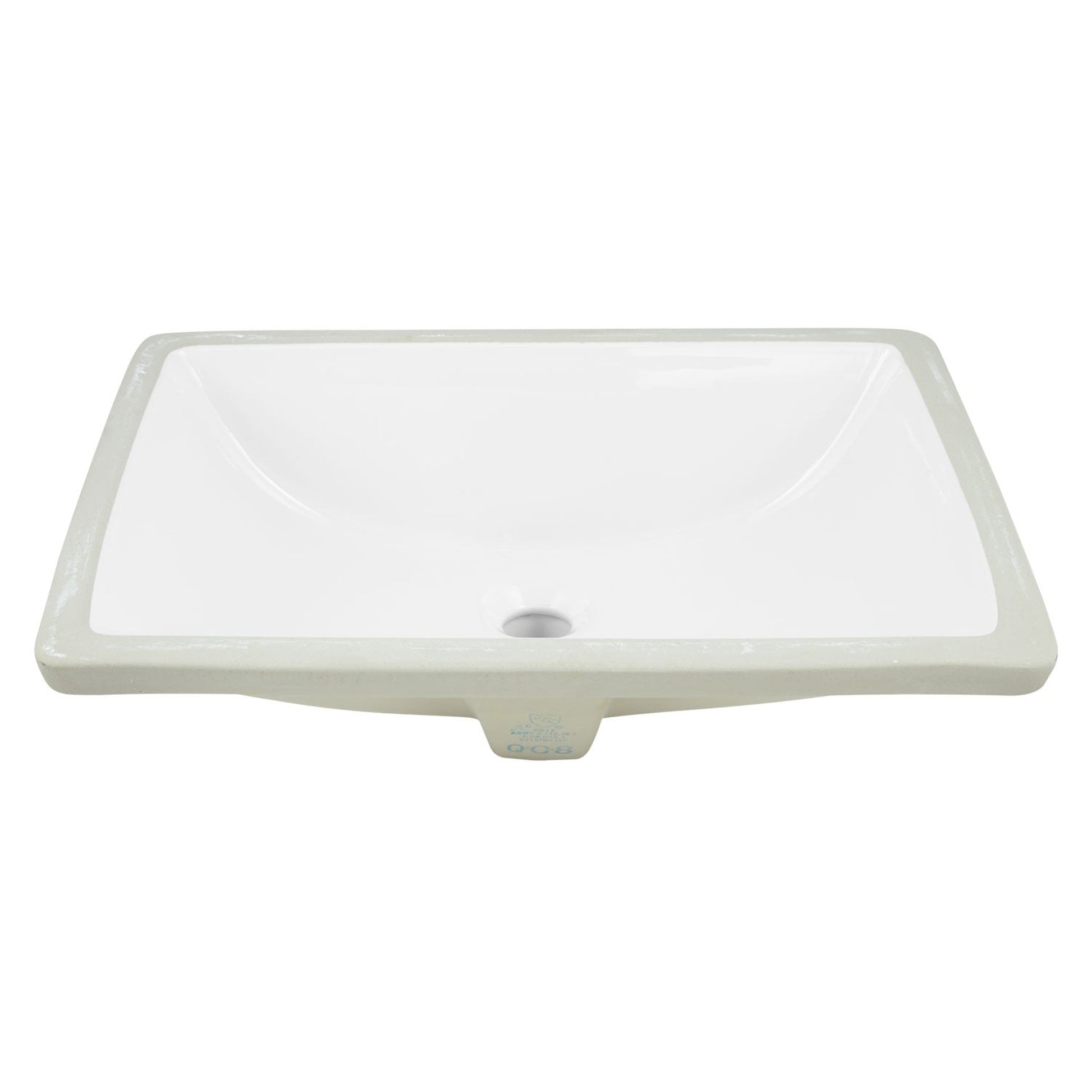 American Imaginations AI-12967 18" White Rectangular Ceramic Undermount Bathroom Sink Set