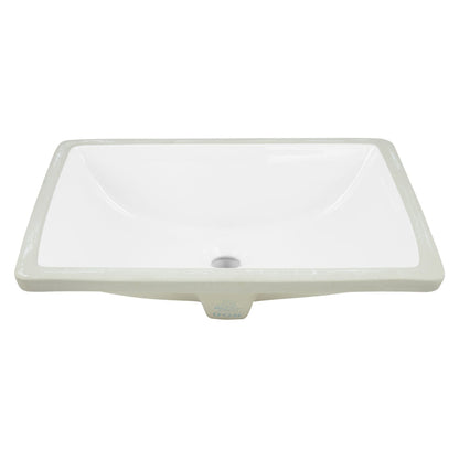 American Imaginations AI-12969 18" White Rectangular Ceramic Undermount Bathroom Sink Set