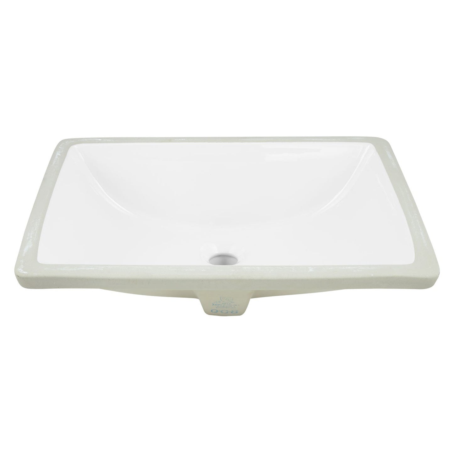 American Imaginations AI-12975 18" White Rectangular Ceramic Undermount Bathroom Sink Set