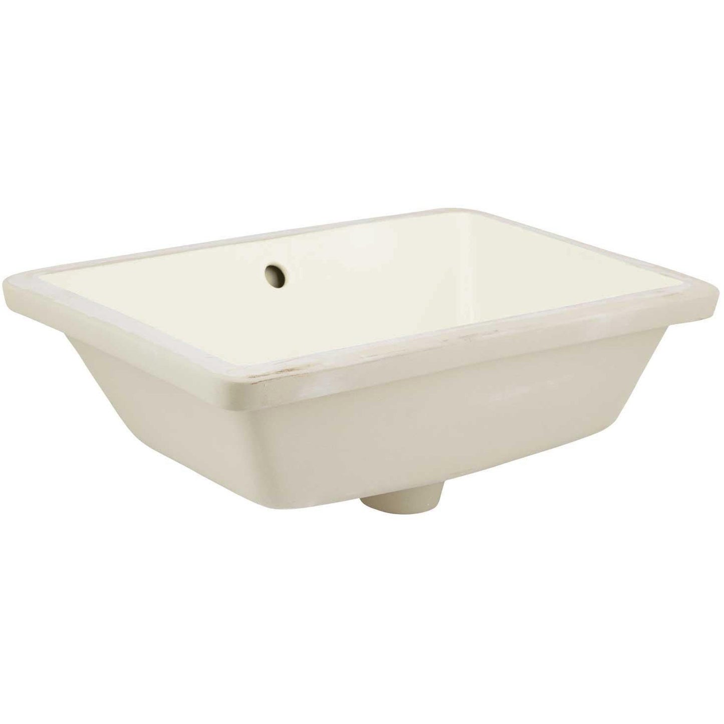 American Imaginations AI-12985 18" Biscuit Rectangular Ceramic Undermount Bathroom Sink Set