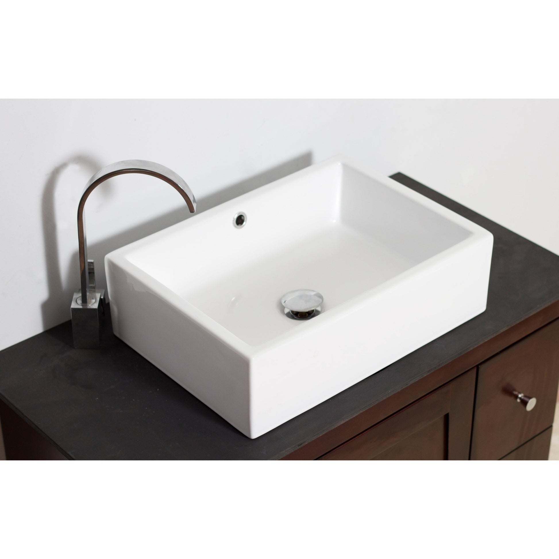 American Imaginations AI-1299 20" Rectangle Enamel Glaze White Ceramic Transitional
